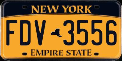 NY license plate FDV3556