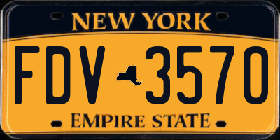 NY license plate FDV3570