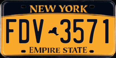 NY license plate FDV3571