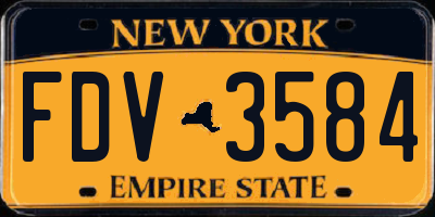 NY license plate FDV3584