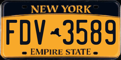 NY license plate FDV3589