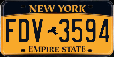NY license plate FDV3594