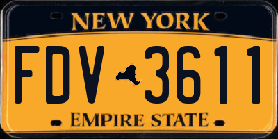 NY license plate FDV3611