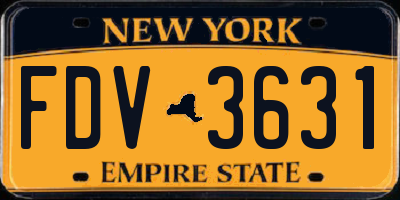 NY license plate FDV3631