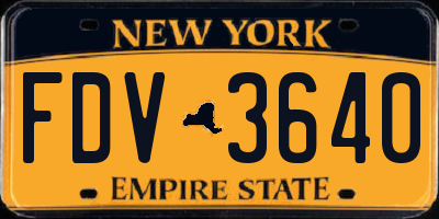 NY license plate FDV3640