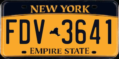 NY license plate FDV3641