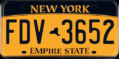 NY license plate FDV3652