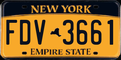 NY license plate FDV3661