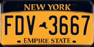 NY license plate FDV3667