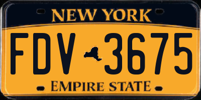 NY license plate FDV3675