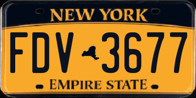 NY license plate FDV3677