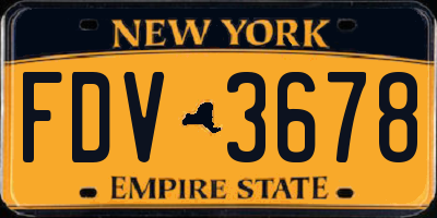NY license plate FDV3678