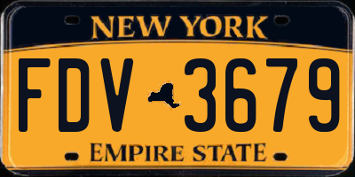 NY license plate FDV3679