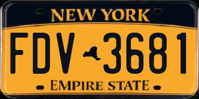 NY license plate FDV3681