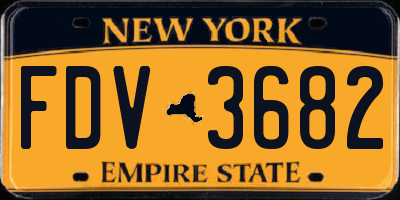 NY license plate FDV3682