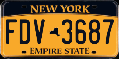 NY license plate FDV3687