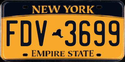 NY license plate FDV3699