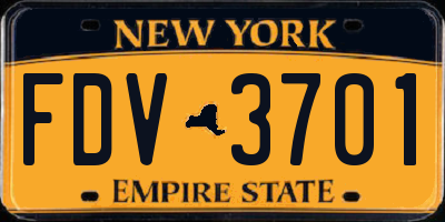 NY license plate FDV3701