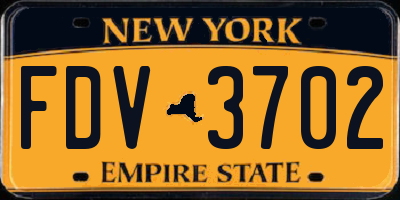 NY license plate FDV3702