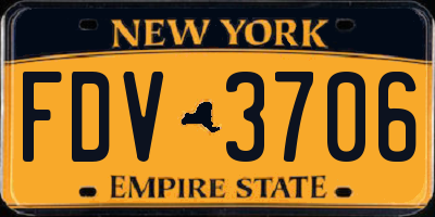 NY license plate FDV3706