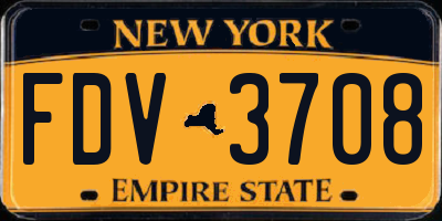 NY license plate FDV3708