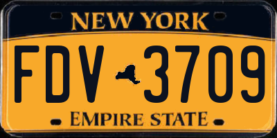 NY license plate FDV3709