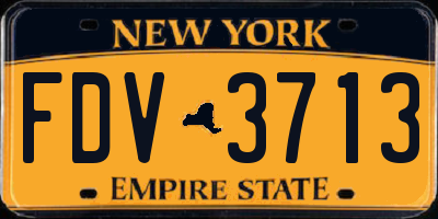 NY license plate FDV3713