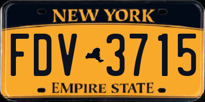 NY license plate FDV3715