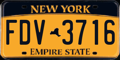 NY license plate FDV3716