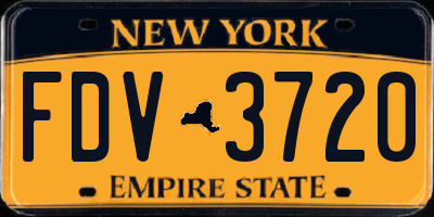 NY license plate FDV3720