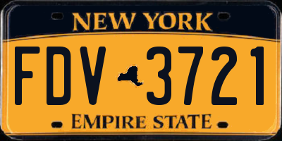 NY license plate FDV3721
