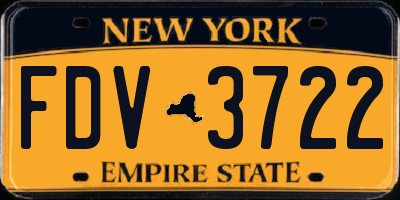 NY license plate FDV3722