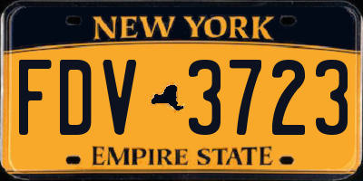 NY license plate FDV3723