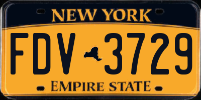 NY license plate FDV3729
