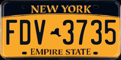 NY license plate FDV3735