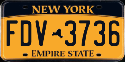 NY license plate FDV3736