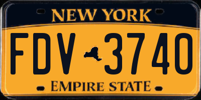NY license plate FDV3740