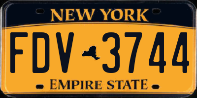 NY license plate FDV3744