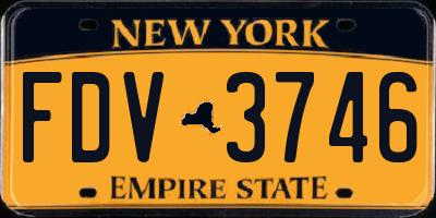 NY license plate FDV3746