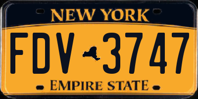 NY license plate FDV3747