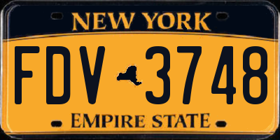 NY license plate FDV3748