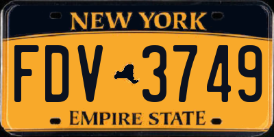 NY license plate FDV3749