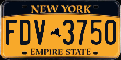 NY license plate FDV3750