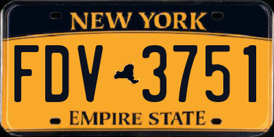NY license plate FDV3751