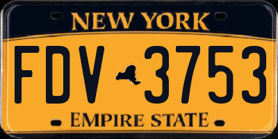 NY license plate FDV3753