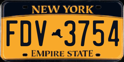 NY license plate FDV3754