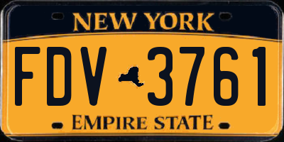 NY license plate FDV3761