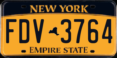 NY license plate FDV3764