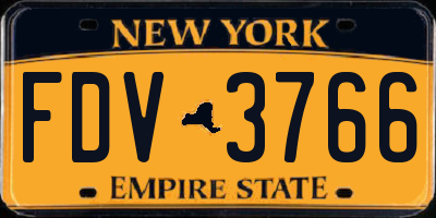 NY license plate FDV3766