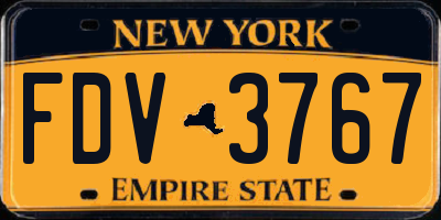 NY license plate FDV3767